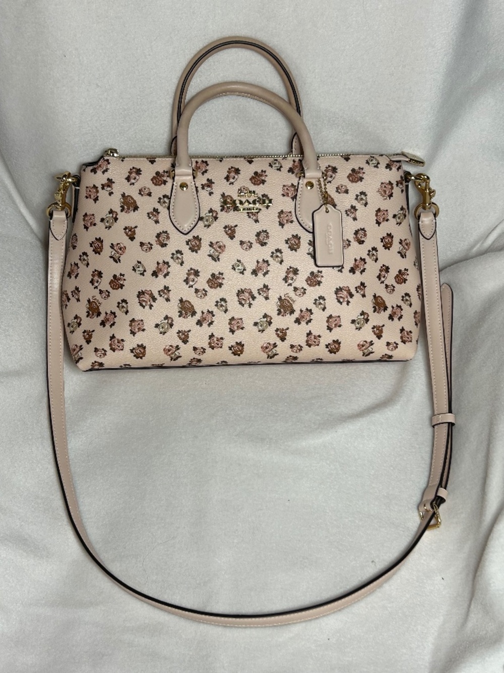 Coach satchel Georgia pink with rose print